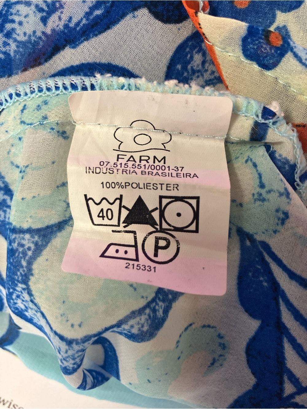 FARM Rio Aqua Blue Butterfly & Floral Sleeveless Blouse Size S - Picture 5 of 5